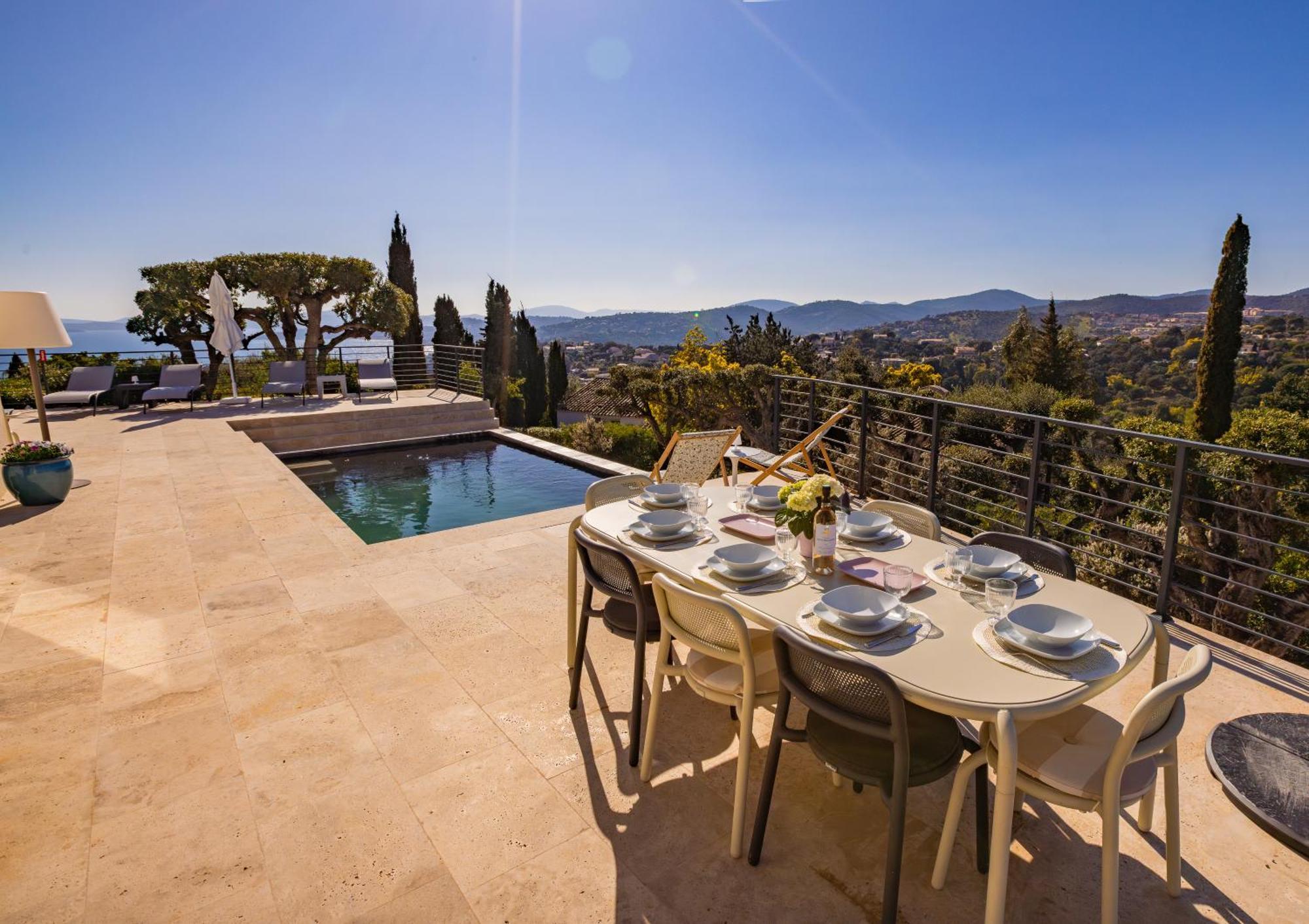 Superbe Villa, Incroyable Vue Mer, Piscine Chauffee, Climatisee Сент-Максім Екстер'єр фото